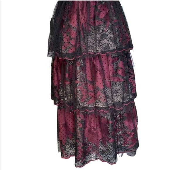 BHLDN Harcourt Dress in Black and Burgundy Size 2 NWT - Picture 10 of 13